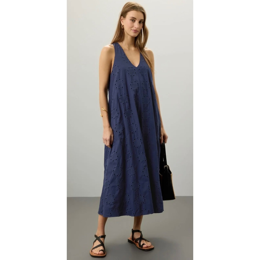Blue Thakoon Navy Eyelet Shift Dress